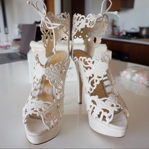 New Charlotte Olympia Belinda Ivory White Heels